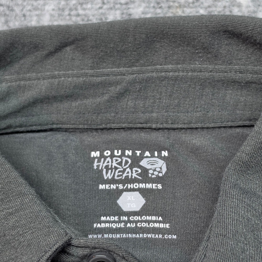 Mountain Hardwear Mens XL Gray Short Sleeve Performance Polo Shirt OM5814 - Picture 2 of 9